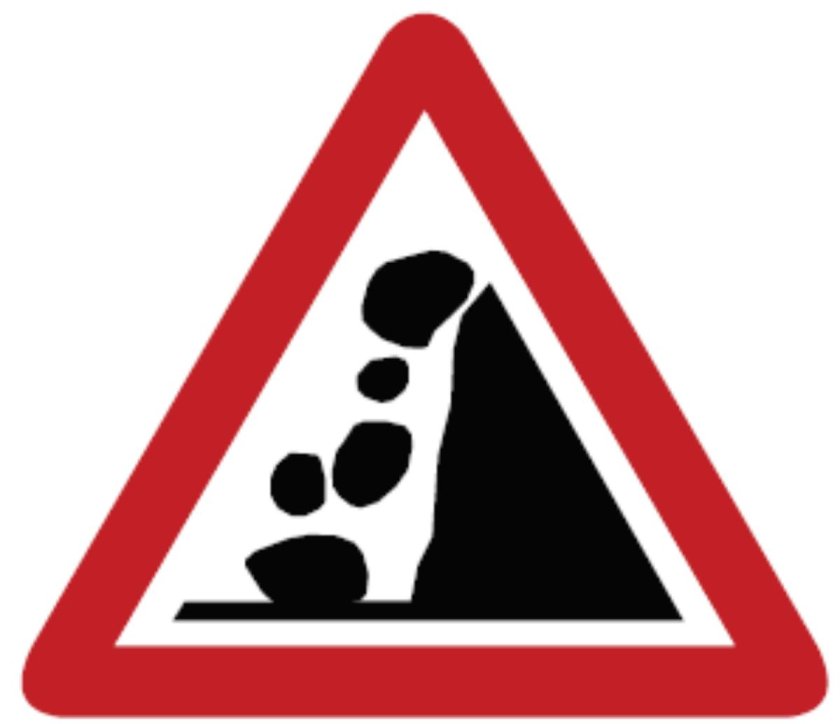 Предупреждающий знак падение камней