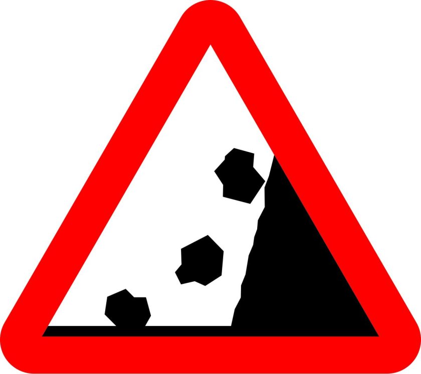 Знак падение камней раскраска