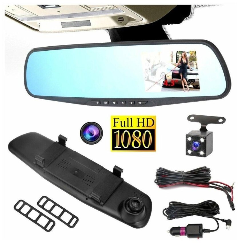 Видеорегистратор зеркало vehicle Blackbox DVR Full HD 1080