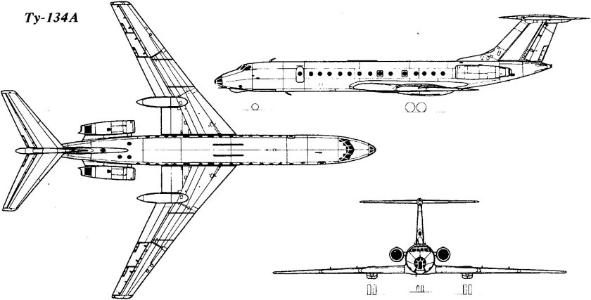 Самолет ту 134 чертежи