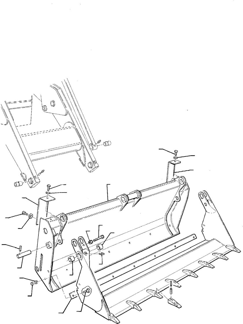 Ковш погрузчика челюстной чертеж