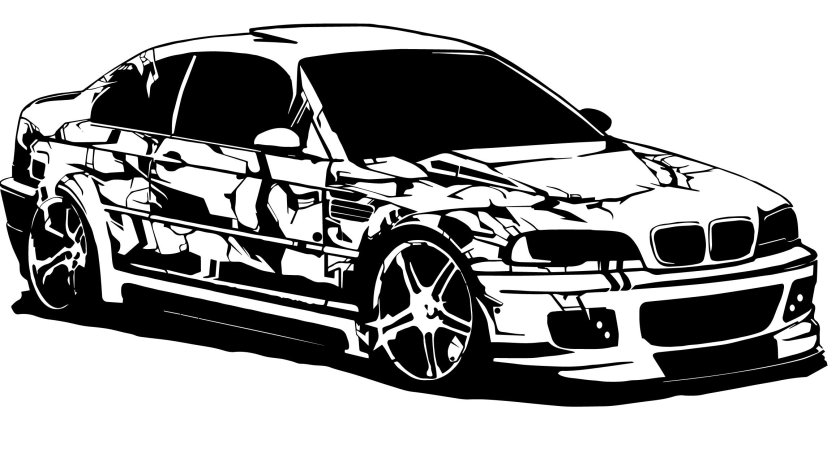 БМВ е46 черно белая