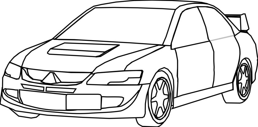 Раскраска Мицубиси Лансер Эволюшн