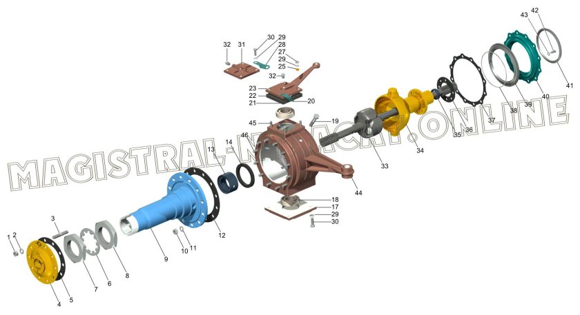 Передний мост ГАЗ 3308 схема