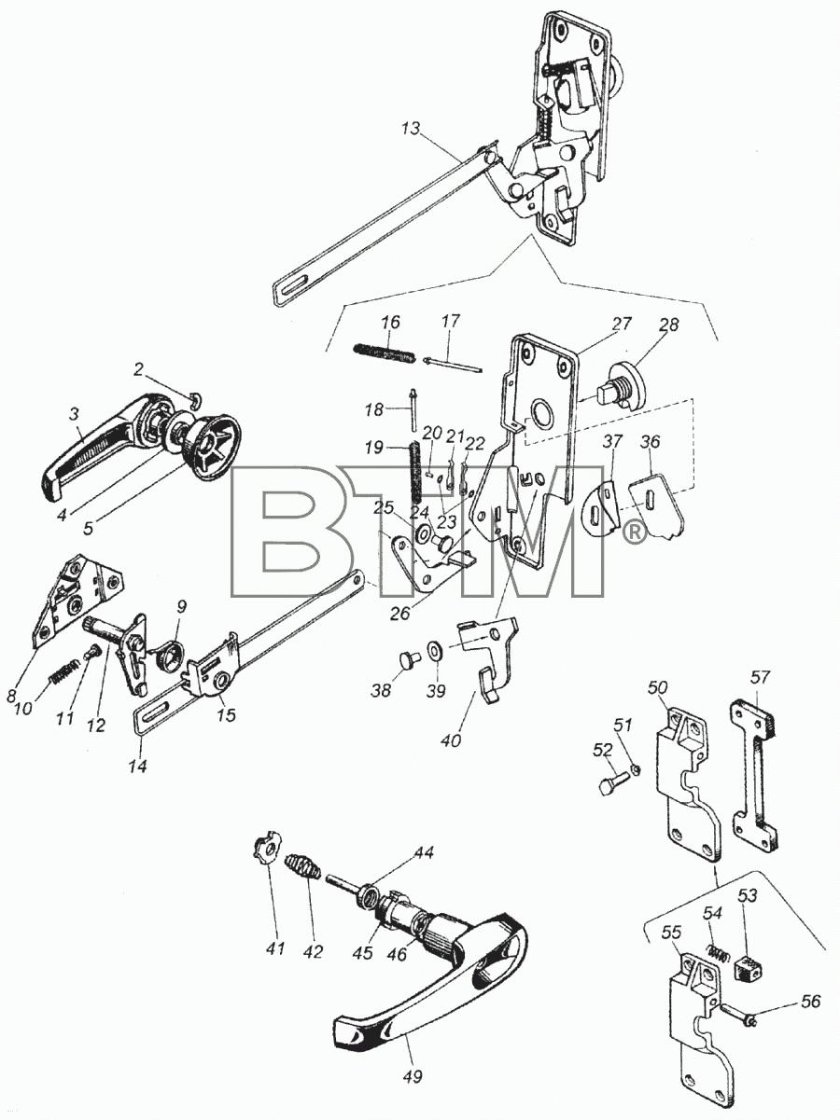 Замок двери КАМАЗ 6520 евро 4