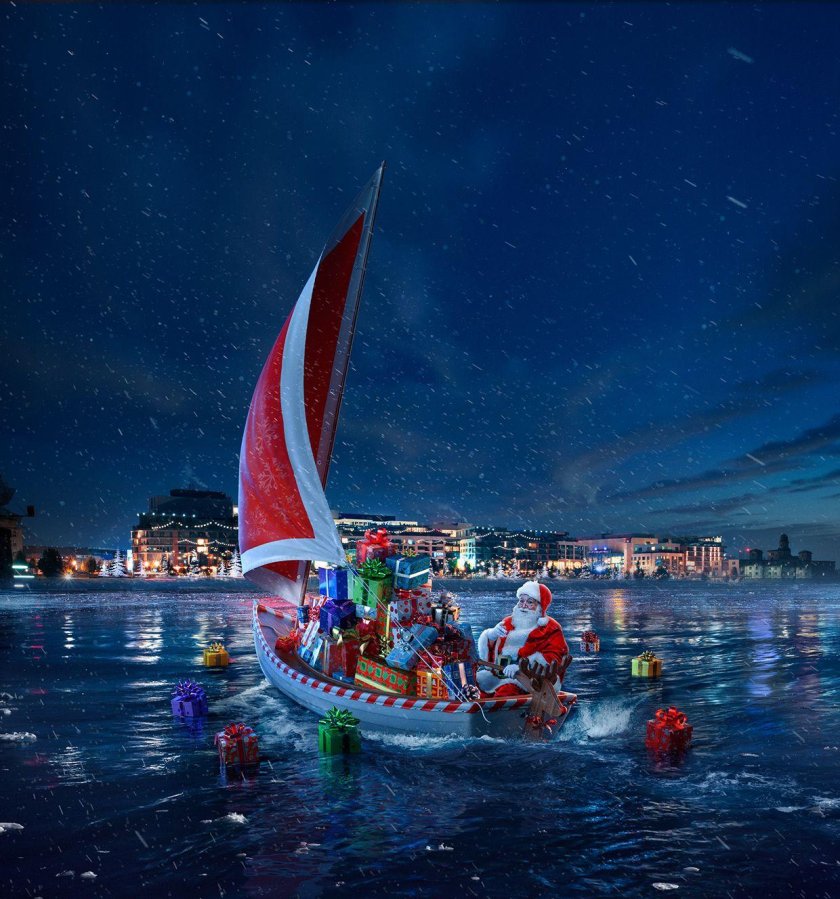 Новогодняя лодка