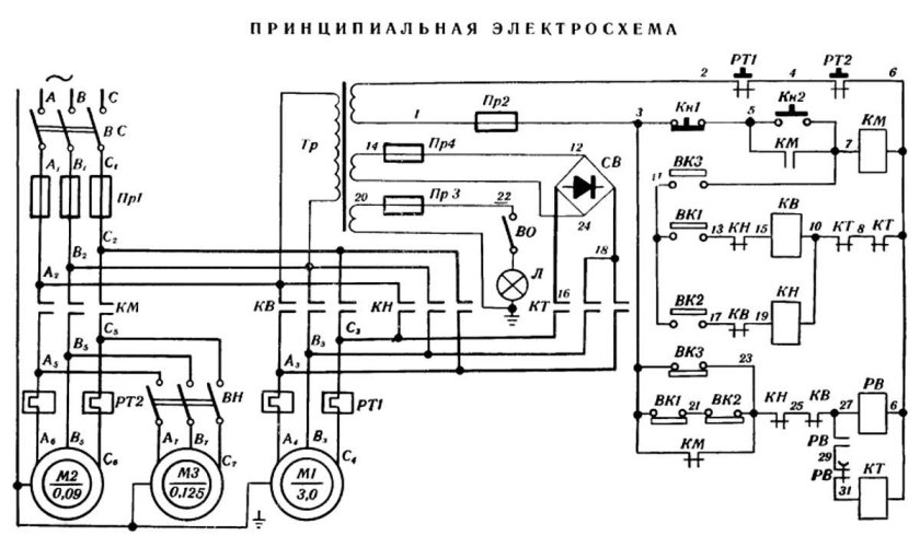Электросхема станка 1и611п
