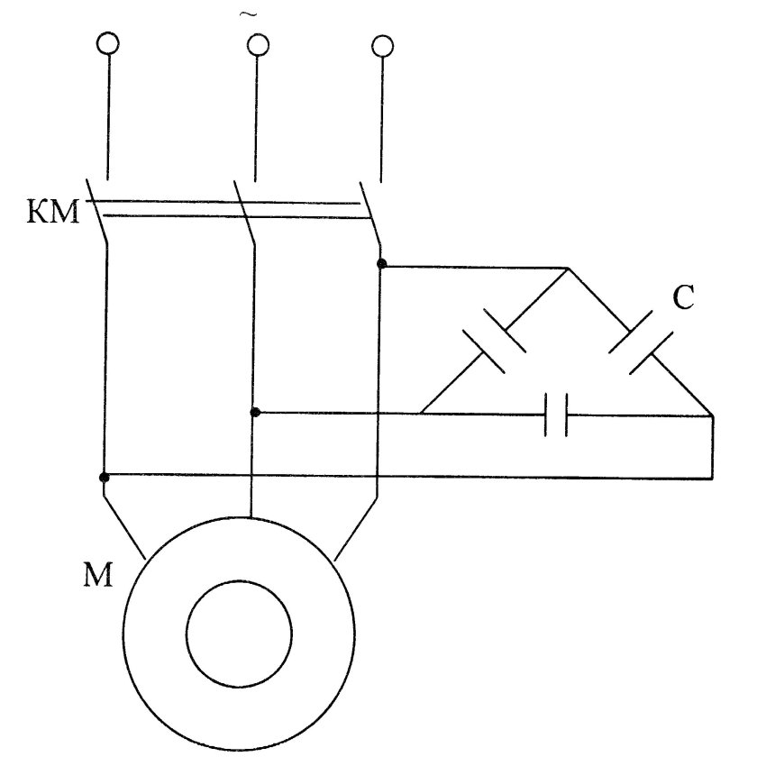 Схема динамического торможения асинхронного двигателя