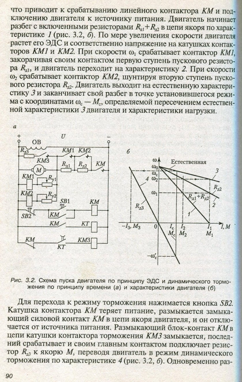 Схема динамического торможения двигателя