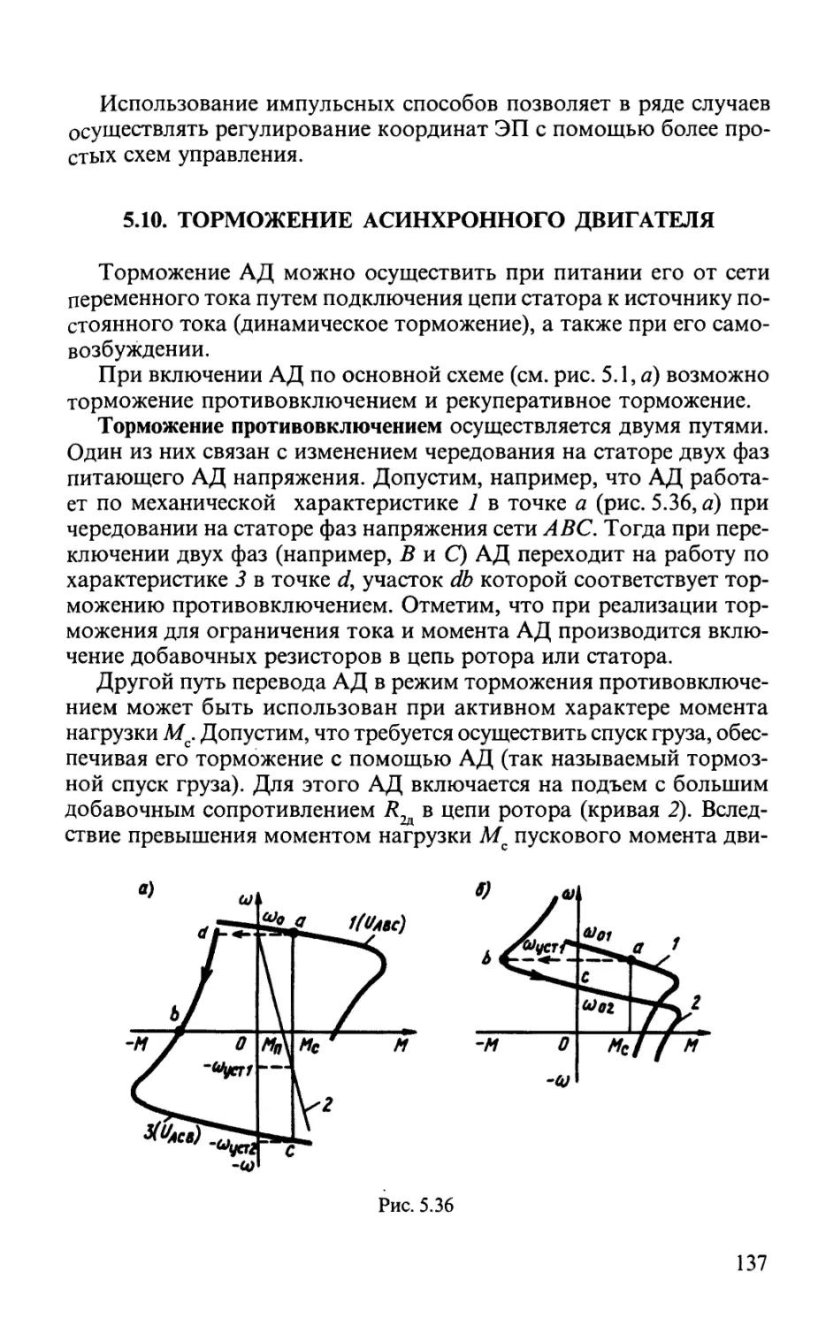 Торможение противовключением асинхронного двигателя