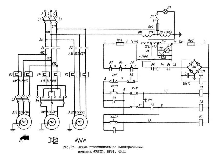 Продольно-строгальный станок 7212 электрическая схема