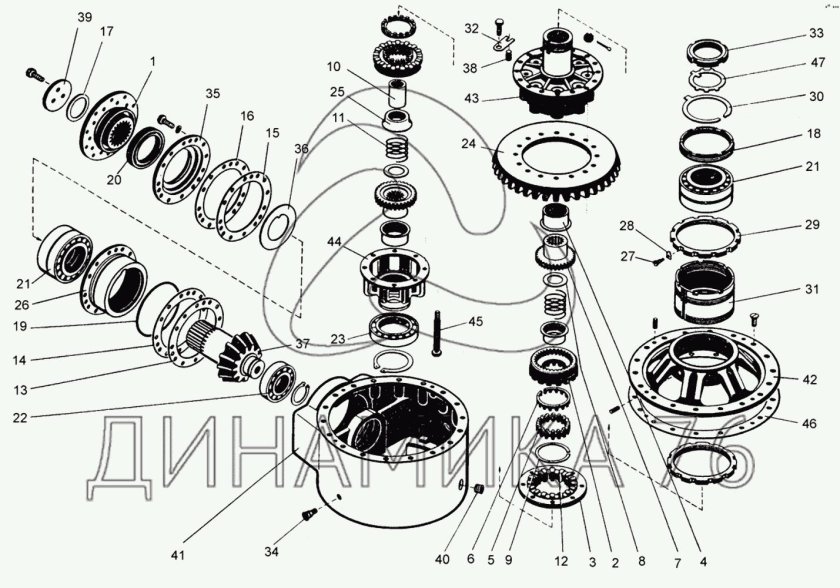 Редуктор главной передачи к 700