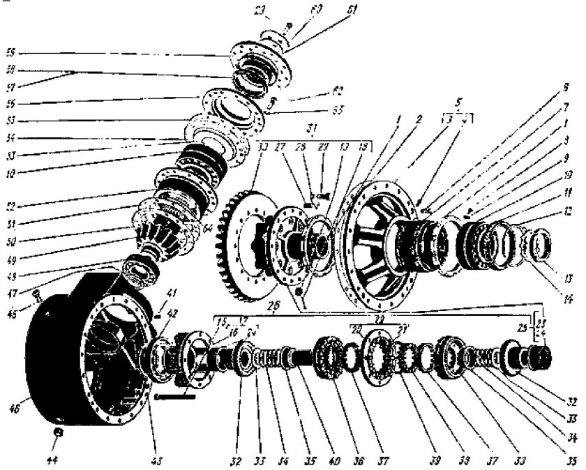 Редуктор переднего моста к-700