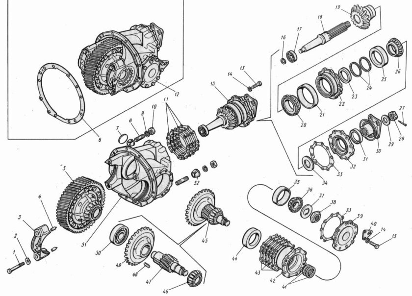 Передний мост КАМАЗ 4310 схема