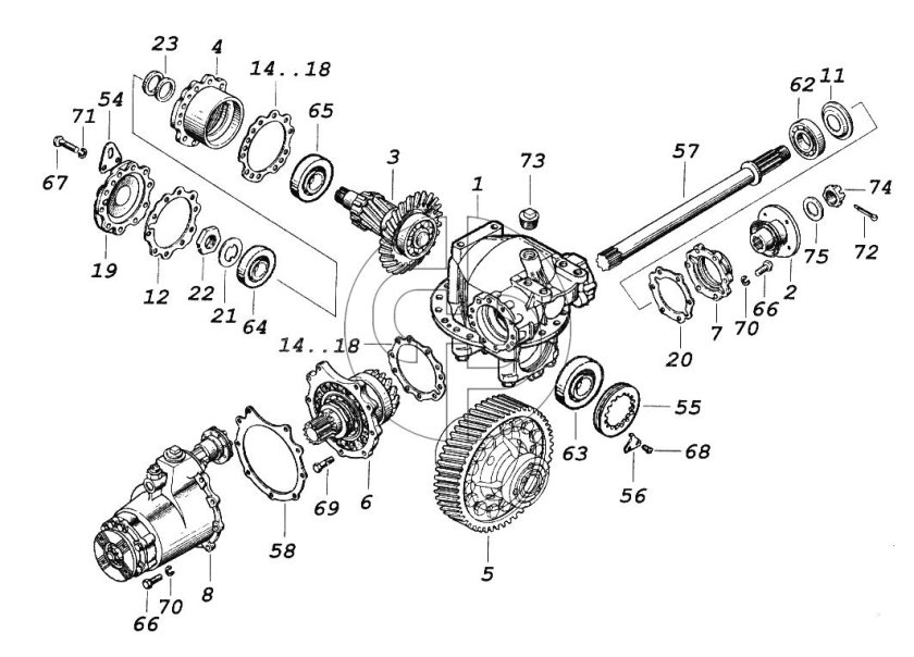 КАМАЗ 65115 средний мост редуктор