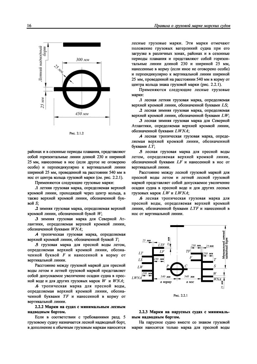 Грузовая марка и марки углубления судна