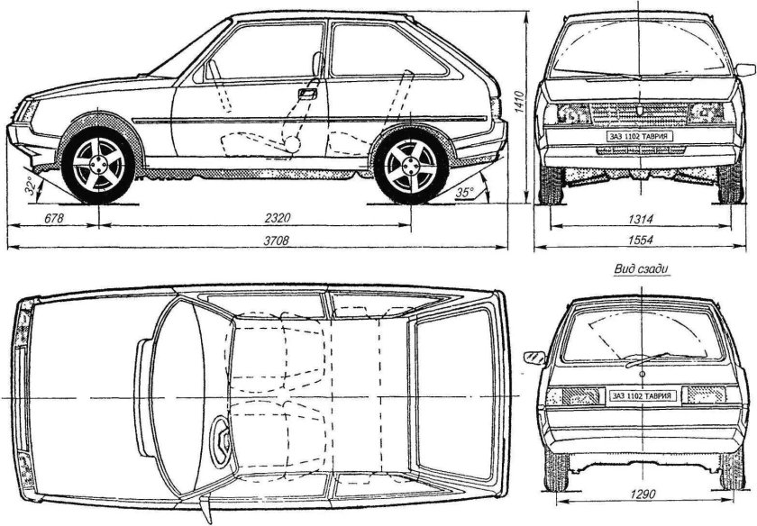 ЗАЗ 1102 Таврия чертеж