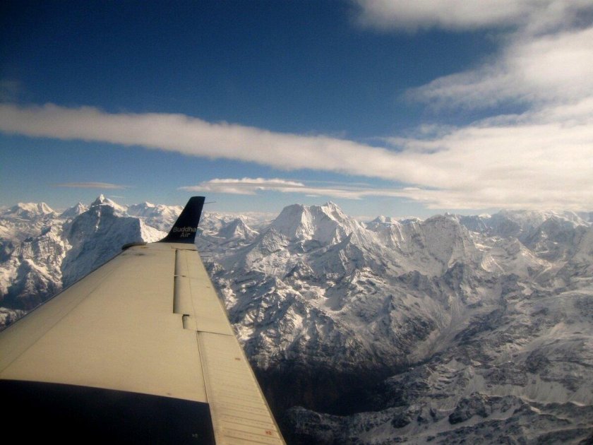 Гималаи Эверест панорама самолета
