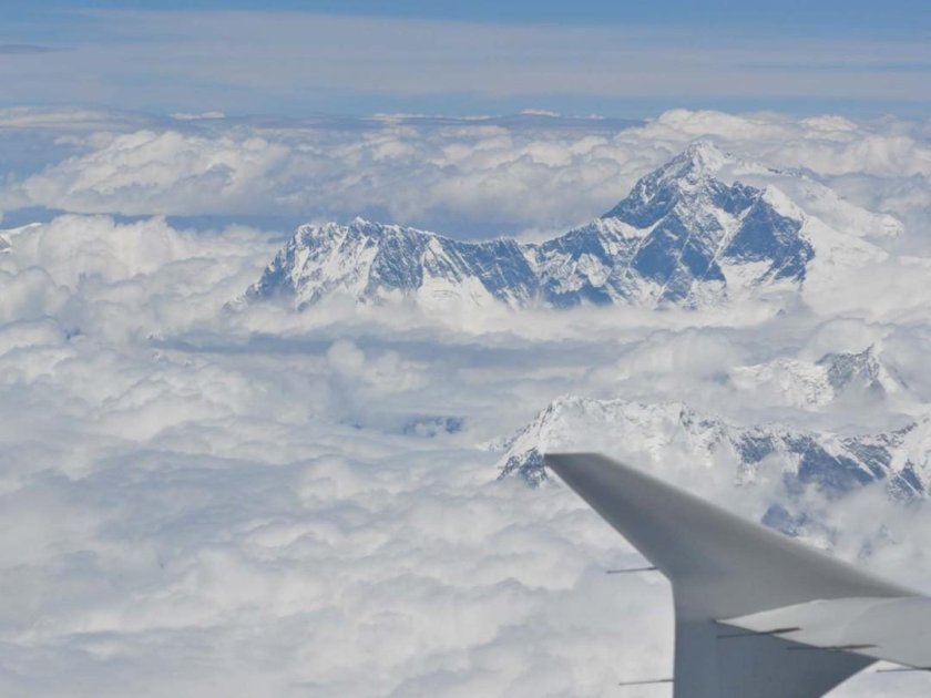 Гималаи Эверест панорама самолета