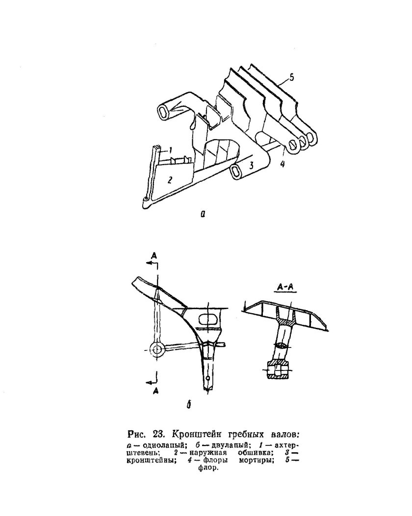 Кронштейн гребного вала чертеж