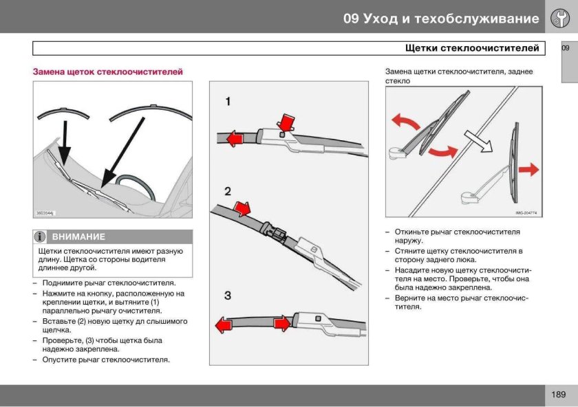 Щетки стеклоочистителя Вольво схема