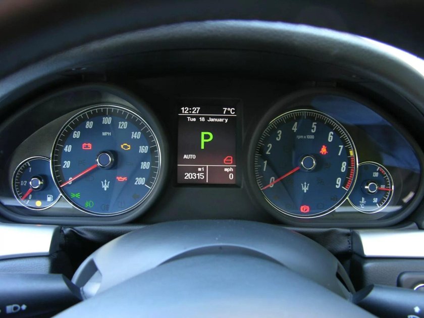 Мазерати Гранд Туризмо спидометр