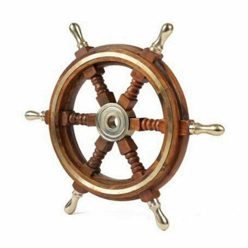 Штурвал корабля деревянный