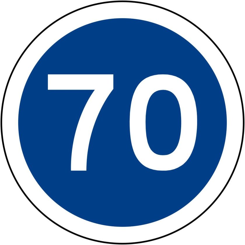 Знак ограничение минимальной скорости