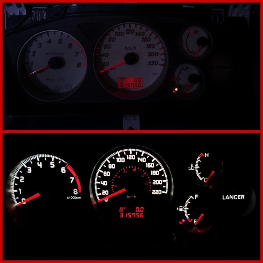 Пересвет панели приборов Митсубиси Лансер 9 АКПП