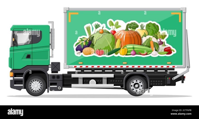 Грузовик с овощами для детей