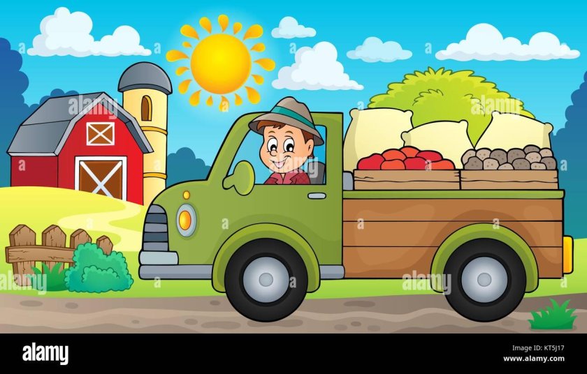 Мультяшные Грузовики на ферме