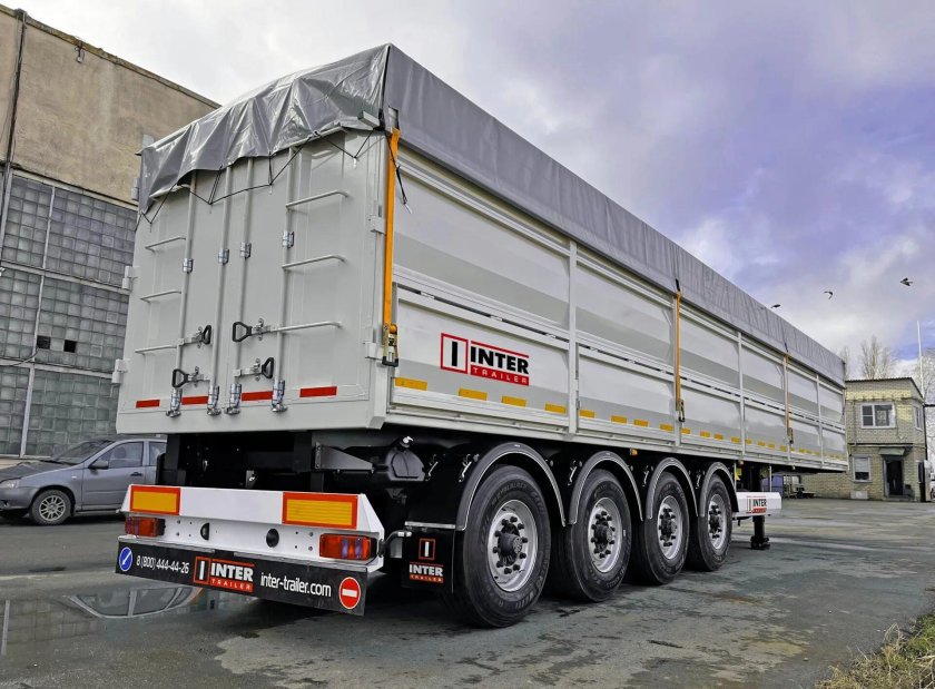 Четырехосный полуприцеп зерновоз