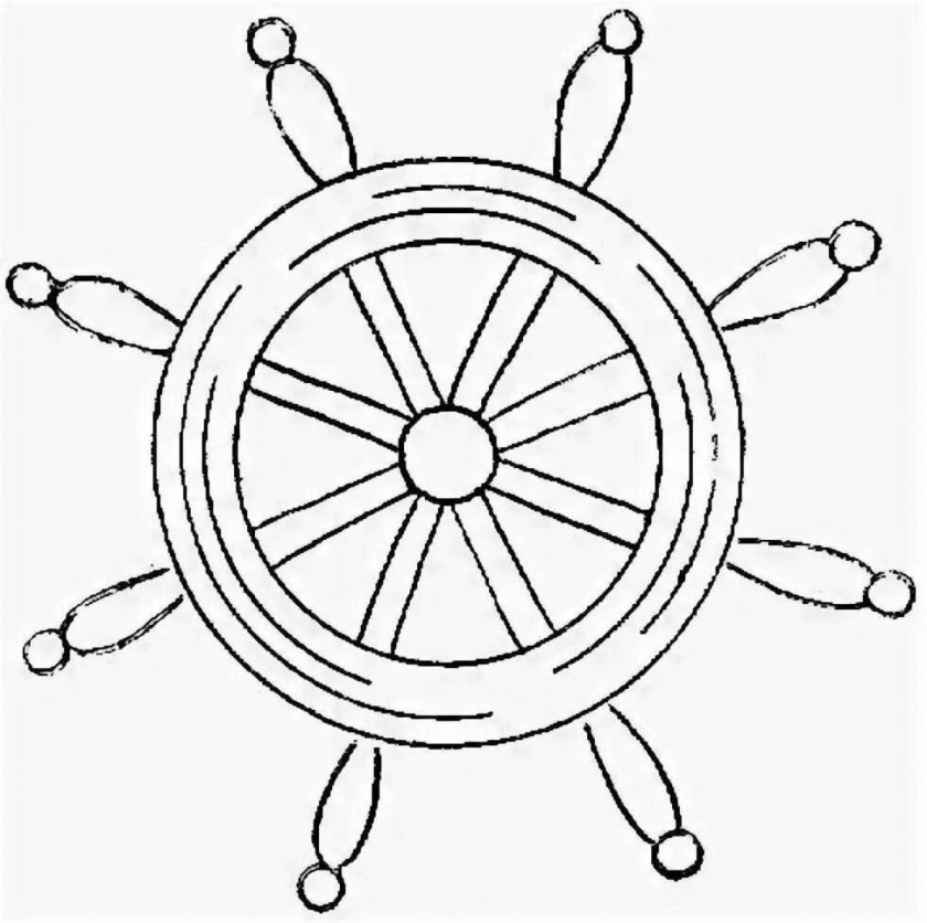 Штурвал трафарет