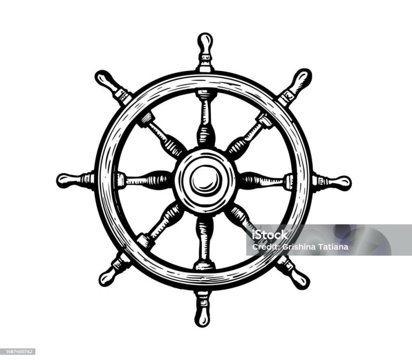 Штурвал корабля рисунок