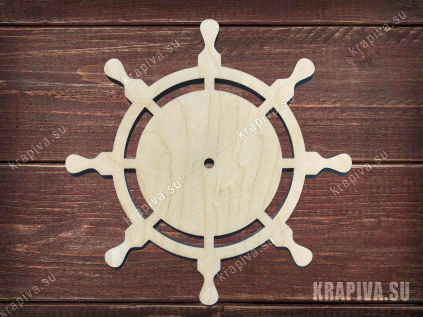 Часы штурвал из фанеры