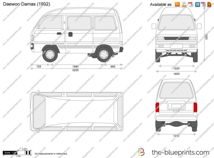 Daewoo Damas Size габарит