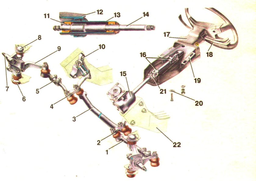 Рулевой механизм ВАЗ 2107