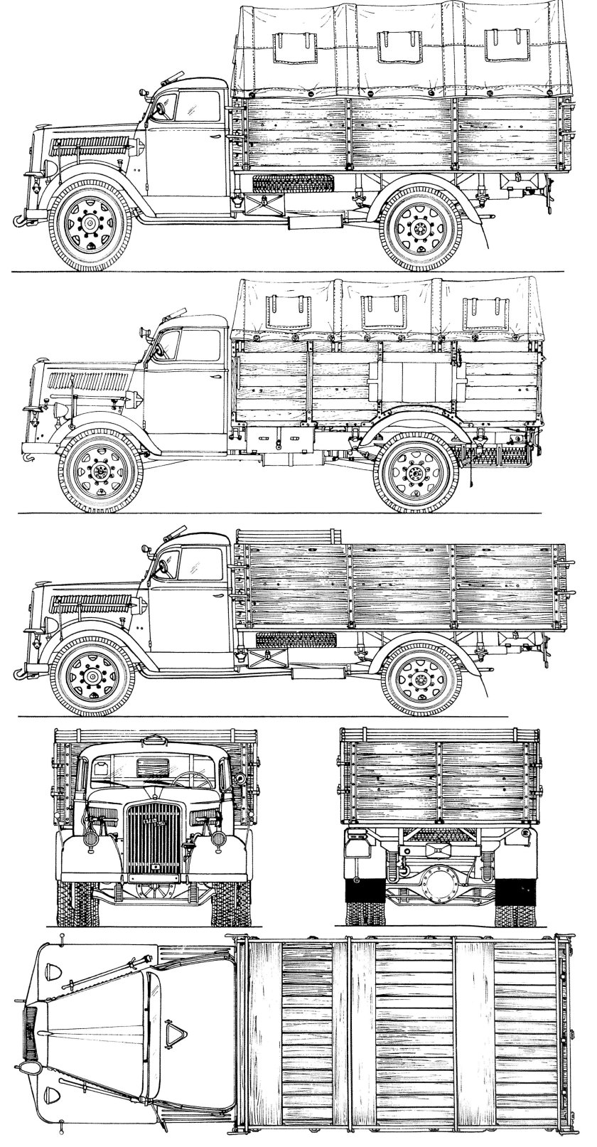 Грузовик Опель блиц чертежи