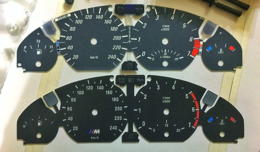 Пересвет приборной панели e46