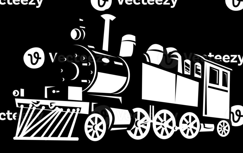 Паровоз черно белый