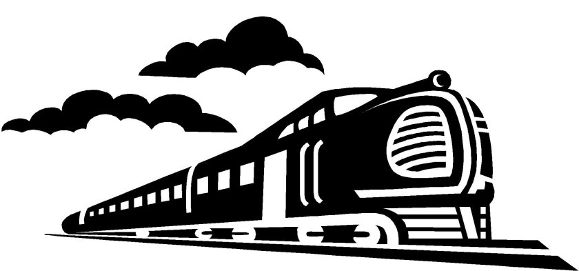 Поезд на белом фоне