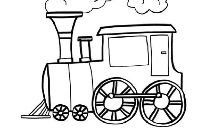 Паровоз раскраска для малышей