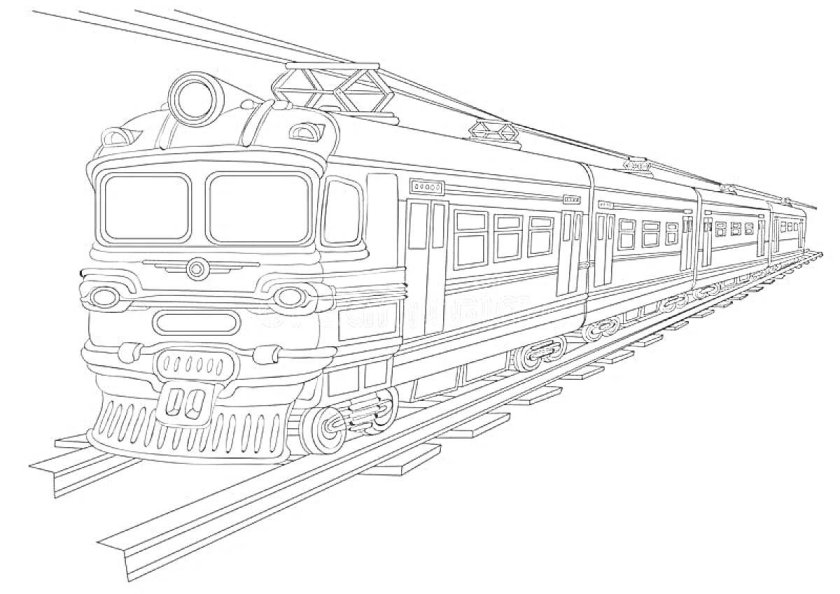 Поезд раскраска для детей