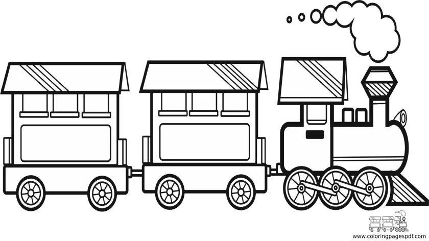 Паровоз раскраска для малышей