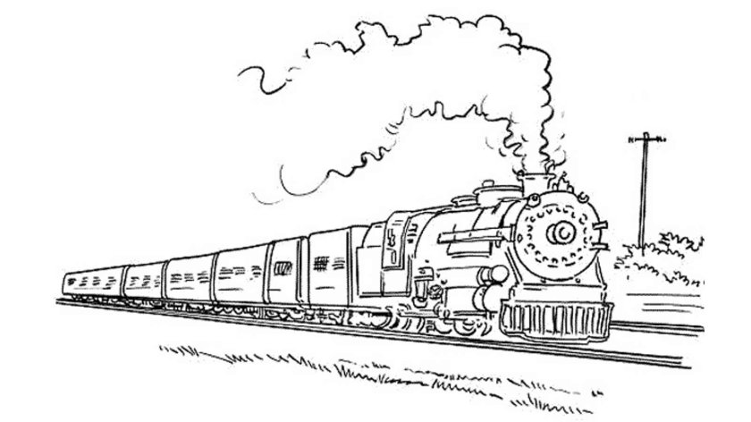 Поезд раскраска для детей