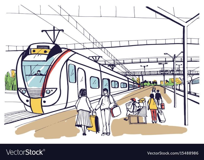 Вокзал раскраска для детей