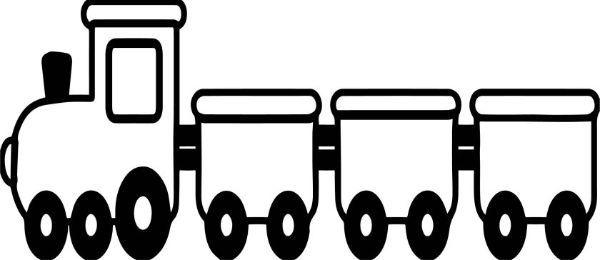 Раскраска поезд с вагонами