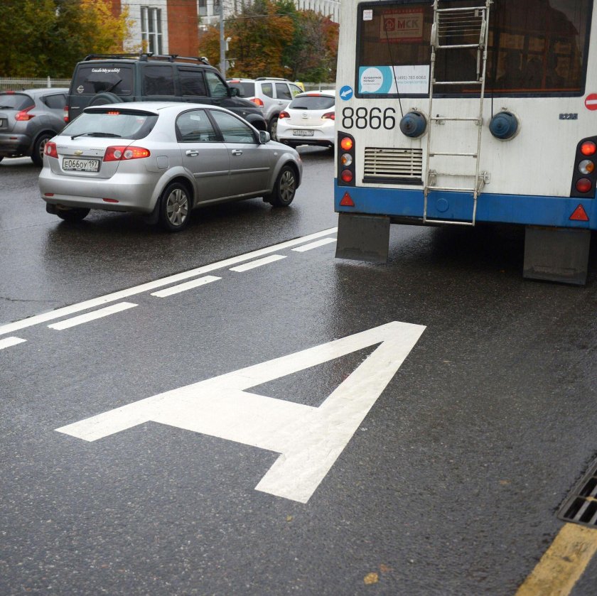 Разметка выделенной полосы