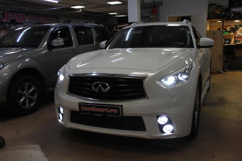 Infiniti qx70 двойной выхлоп