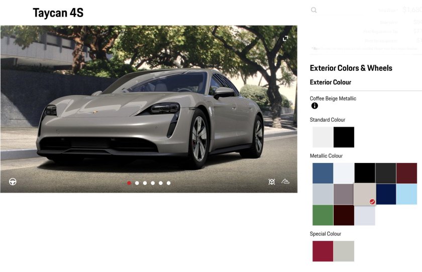 Цветовая палитра Porsche